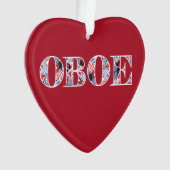 Oboe Herztext Ornament (Vorderseite)