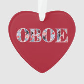 Oboe Herztext Ornament (Rückseite)