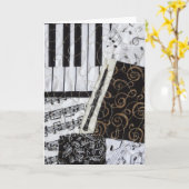 Oboe Holzblasinstrument-Musikinstrument Karte (Gelbe Blume)