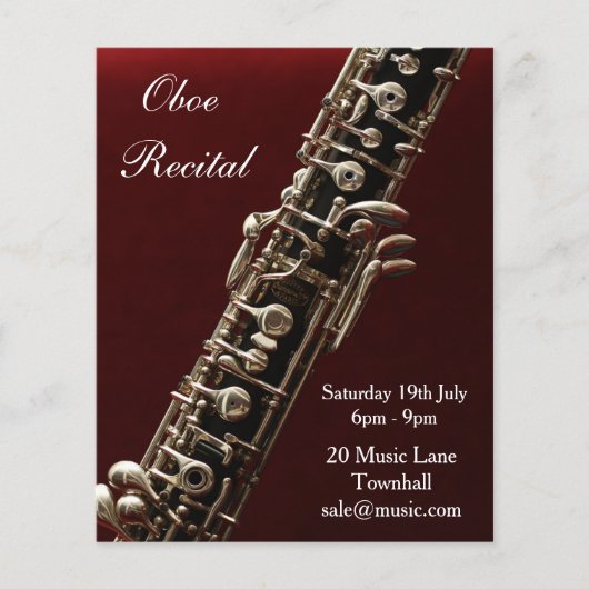 Oboe-Holzblasinstrument Revue Musik Flyer (Vorne)