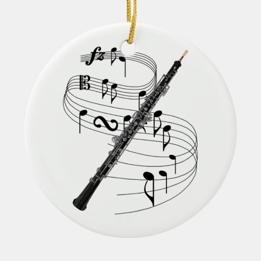 Oboe Keramik Ornament (Vorne)