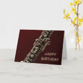 Oboe-klassisches Musikinstrument Geburtstag Karte (Gelbe Blume)