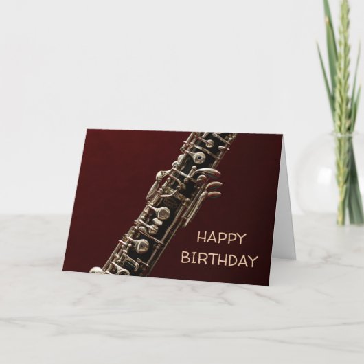 Oboe-klassisches Musikinstrument Geburtstag Karte (Vorderseite)