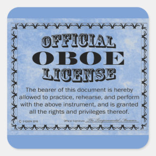 Oboe License Square Aufkleber