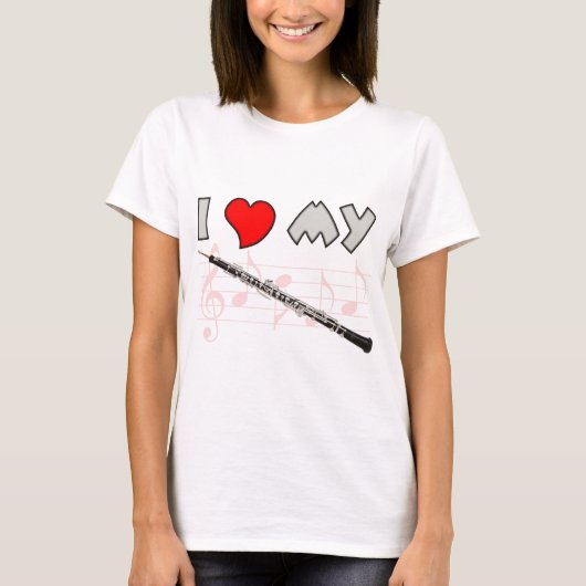 Oboe Liebe T-Shirt (Vorderseite)