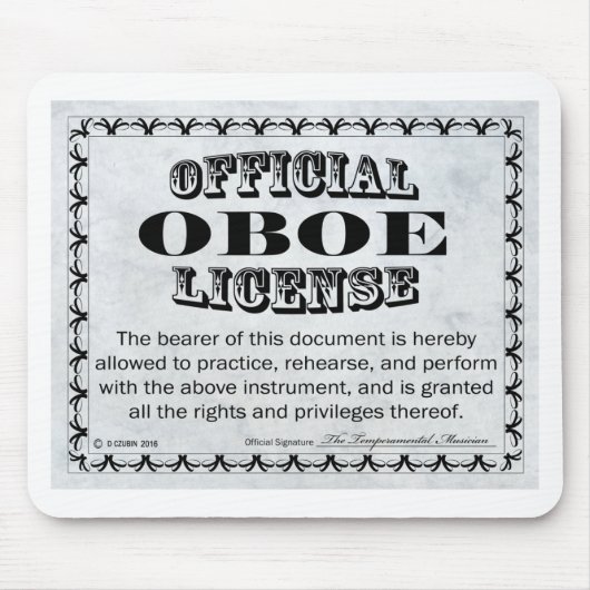 Oboe-Lizenz Mousepad (Vorne)