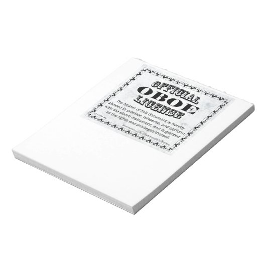 Oboe-Lizenz Notizblock (Rotiert)