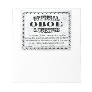 Oboe-Lizenz Notizblock