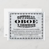 Oboe-Lizenz Postkarte (Vorne/Hinten)
