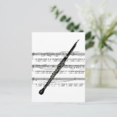 Oboe musical 01 B Postkarte (Stehend Vorderseite)
