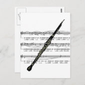 Oboe musical 01 B Postkarte (Vorne/Hinten)