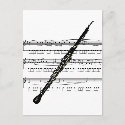 Oboe musical 01 B Postkarte (Vorderseite)