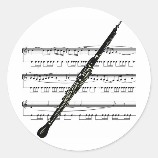 Oboe musical 01 B Runder Aufkleber (Vorderseite)