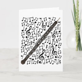 Oboe Musical Notes Woodwind Music Teacher Feiertagskarte
