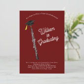 Oboe Musician Graduation Party Music Einladung (Stehend Vorderseite)