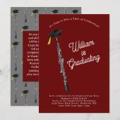 Oboe Musician Graduation Party Music Einladung (Vorne/Hinten)