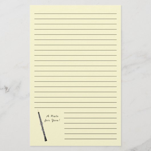 Oboe Musician Music Teacher Briefpapier (Rückseite)