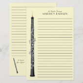 Oboe Musician Music Teacher Briefpapier (Vorne/Hinten)