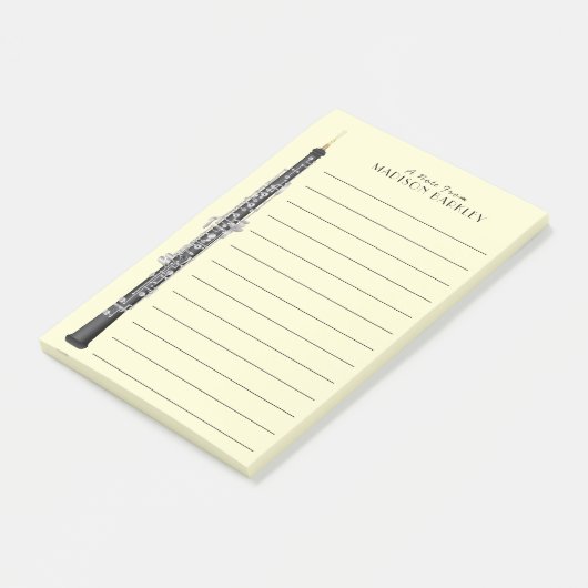 Oboe Musician Music Teacher Post-it Klebezettel (angewinkelt)