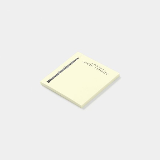 Oboe Musician Music Teacher Post-it Klebezettel (angewinkelt)