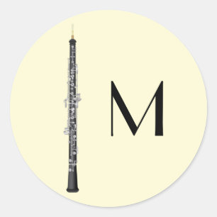 Oboe Musician Music Teacher Runder Aufkleber
