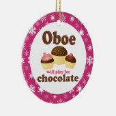 Oboe Musik-Kuchen-Weihnachtsverzierung Keramik Ornament (Rechts)