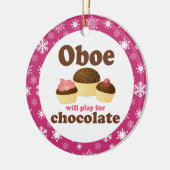 Oboe Musik-Kuchen-Weihnachtsverzierung Keramik Ornament (Links)