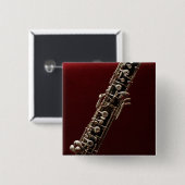 Oboe - Musikinstrument für doppelte Holzspur Button (Vorne & Hinten)