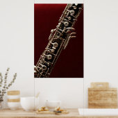 Oboe - Musikinstrument für doppeltes Rotholz Poster (Küche)
