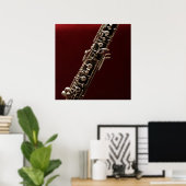 Oboe - Musikinstrument für doppeltes Rotholz Poster (Heimbüro)