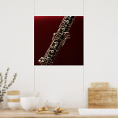 Oboe - Musikinstrument für doppeltes Rotholz Poster (Küche)
