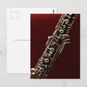 Oboe - Musikinstrument für doppeltes Rotholz Postkarte (Vorne/Hinten)