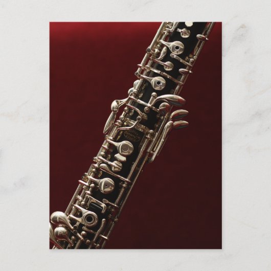 Oboe - Musikinstrument für doppeltes Rotholz Postkarte (Vorderseite)
