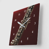Oboe-Musikinstrument Quadratische Wanduhr (Winkel)