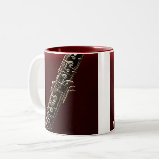 Oboe-Musikinstrument Zweifarbige Tasse (Vorderseite Links)