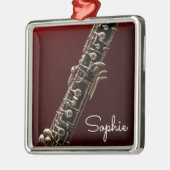 Oboe Name des klassischen Musikinstruments Ornament Aus Metall (Links)