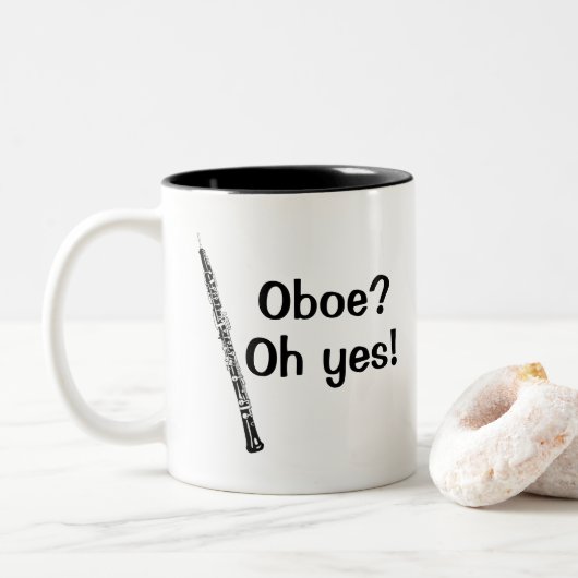 Oboe Oh ja Instrument Zweifarbige Tasse (Mit Donut)