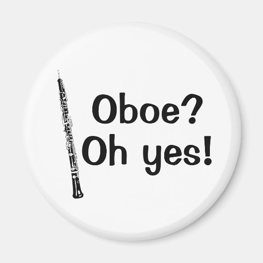 Oboe Oh ja Musikinstrument Magnet (Vorne)