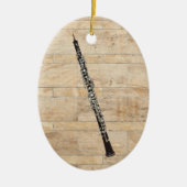 Oboe ovaler Verzierungs-Anhänger Keramikornament (Vorne)