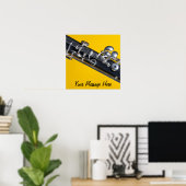 Oboe-Plakat auf gelbem Hintergrund Poster (Heimbüro)