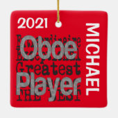 Oboe Player Extraordinaire CUSTOM Keramikornament (Rückseite)