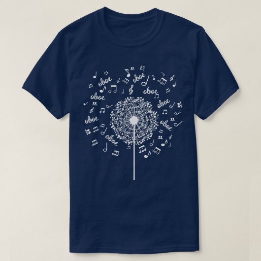 Oboe Player Music Dandelion T-Shirt (Design vorne)