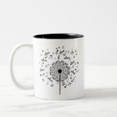 Oboe Player Music Dandelion Zweifarbige Tasse (Links)