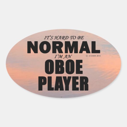 Oboe Player Oval Aufkleber (Vorderseite)
