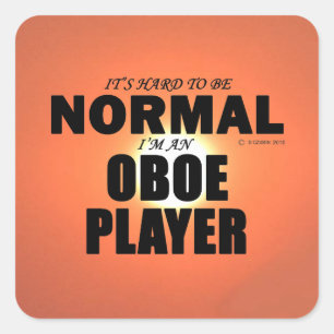 Oboe Player Square Sticker