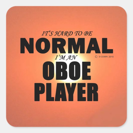 Oboe Player Square Sticker (Vorderseite)