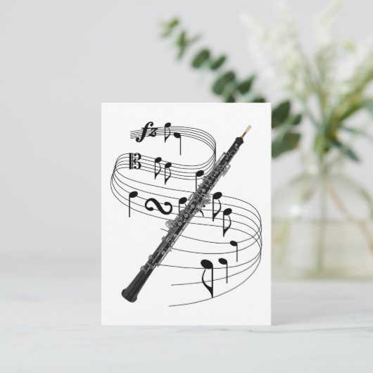 Oboe Postkarte (Stehend Vorderseite)