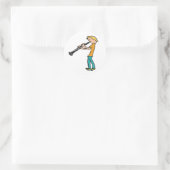 Oboe Runder Aufkleber (Tasche)