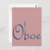 Oboe Script Postkarte (Vorne/Hinten)