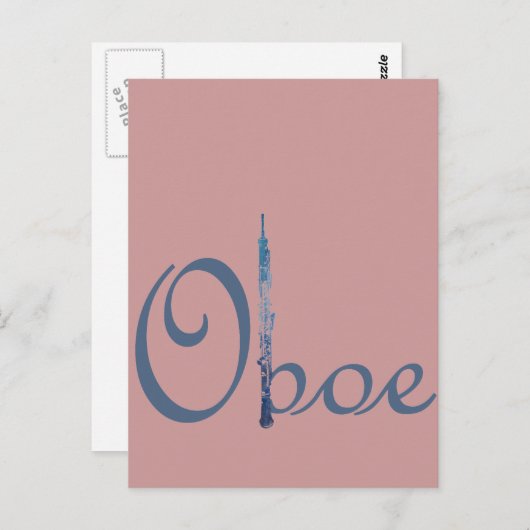 Oboe Script Postkarte (Vorne/Hinten)